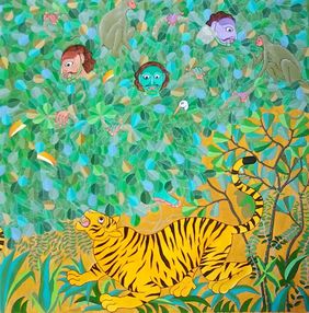 Among the Wild Leaves by Pramod Neelakandan , Painting | Mojarto