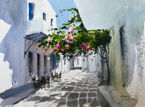 The Greek arch by Sunil Linus De, Painting | Mojarto