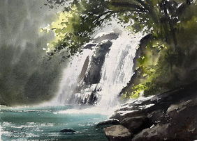 Silver Cascade by Sunil Linus De, Painting | Mojarto