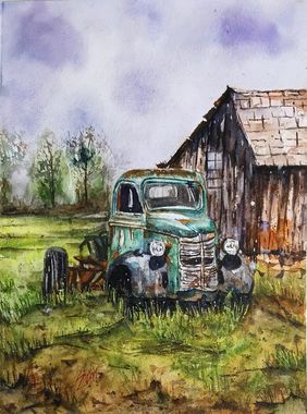 Old Truck by Sabari Girish T, Painting | Mojarto
