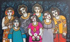 Friend Enjoying Togetherness by Nandini verma, Painting | Mojarto