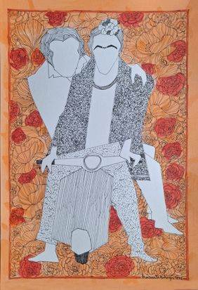 Frida's Garden of memories - 2 by Prasanta Acharjee, Painting | Mojarto