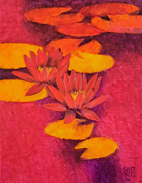 Waterlilies by Swati Kale, Painting | Mojarto