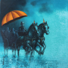 Rhythmic Monsoon Ride by Somnath Bothe, Painting | Mojarto