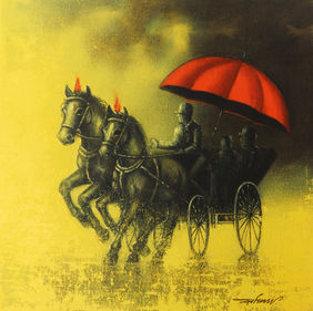 Rhythmic Monsoon Ride by Somnath Bothe, Painting | Mojarto