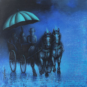 Rhythmic Monsoon Ride by Somnath Bothe, Painting | Mojarto