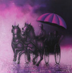 Rhythmic Monsoon Ride by Somnath Bothe, Painting | Mojarto