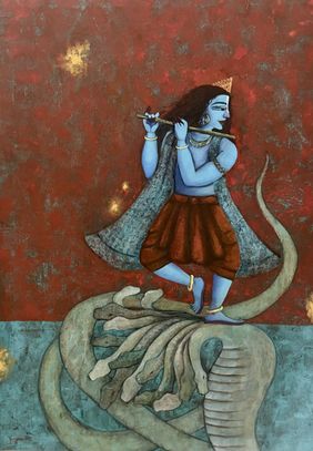 Krishnas Dance by Kangana Kharbanda Vohra, Painting | Mojarto