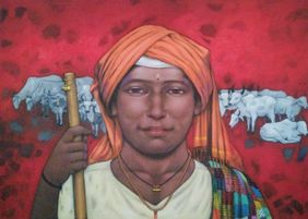 Guardian of the Sacred Herd by Apet Pramod Mahadev, Painting | Mojarto