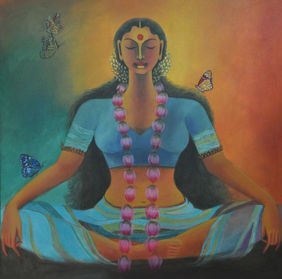 Butterfly series - Meditating by Manisha Raju, Painting | Mojarto