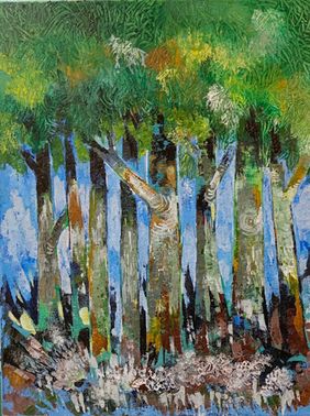Textured Timber by Ashok Bhaskar Pandey, Painting | Mojarto