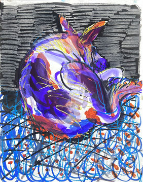 Dog seated  II by sumantra mukherjee, Drawing | Mojarto