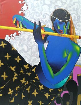 Krishna by Rajesh Shah, Painting | Mojarto