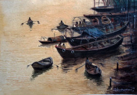 Whispers of the Ganges by Ram Kumar Maheshwari, Painting | Mojarto