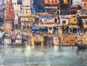 Varanasi Ghat by shailesh meshram, Painting | Mojarto