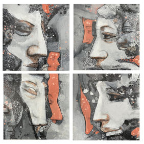 Threads of Being II (set of 4) by Dilawar Khan, Painting | Mojarto