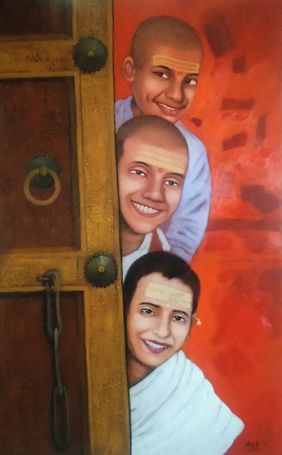 Smiles Behind the Door by Apet Pramod Mahadev, Painting | Mojarto