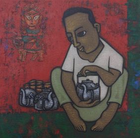 TEA BOY by H S Bhati, Painting | Mojarto