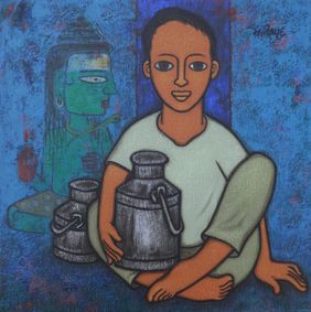 MILKMAN by H S Bhati, Painting | Mojarto