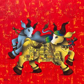 Tirth Swarup-Nandi by Paras Parmar, Painting | Mojarto