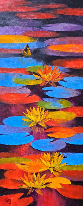 Waterlilies by Swati Kale, Painting | Mojarto