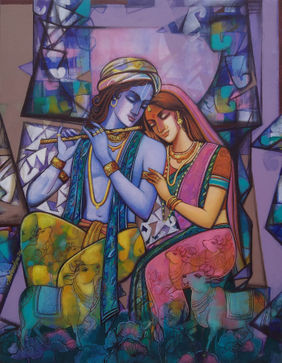 Echoes of divine love 2 by Anindya Mukherjee, Painting | Mojarto